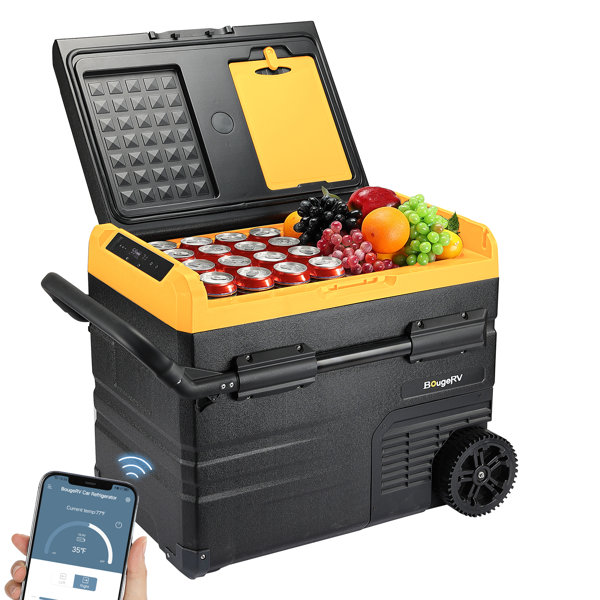 BougeRV 48 Qt Car Refrigerator Dual Zone 12 Volt Portable Cooler
